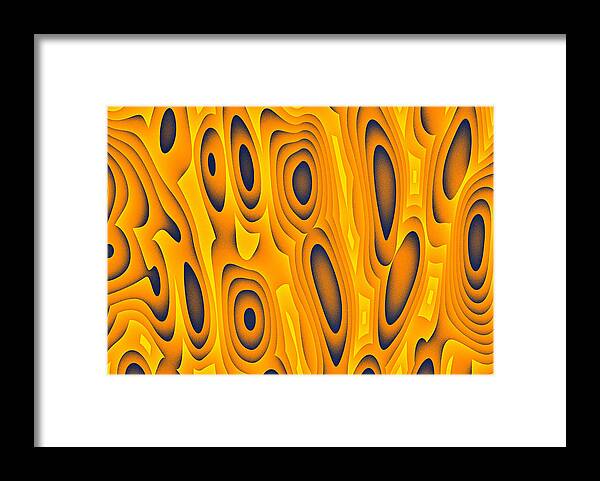 Orange Blue Abstract Expressionist Framed Print featuring the digital art Cuiditheoiri by Jeff Iverson