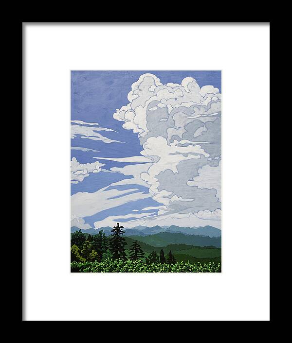 Clouds Framed Print featuring the painting Cumulonimbus Afternoon by John Gibbs