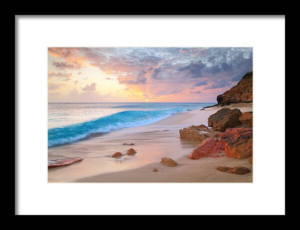 Beach Framed Print featuring the photograph Cupecoy Beach Sunset Saint Maarten by Roupen Baker