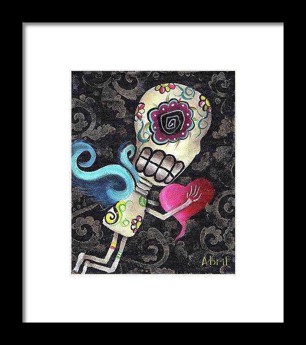 Day Of The Dead Framed Print featuring the painting Cupido by Abril Andrade