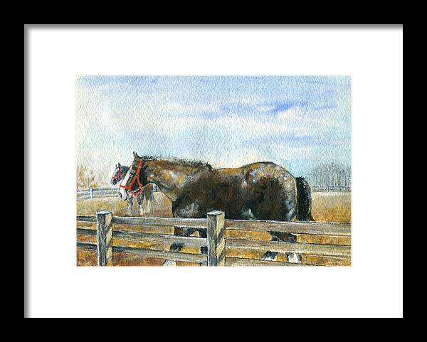 Mary Ogden Armstrong Paintins Framed Print featuring the painting Curious Pair by Mary Armstrong