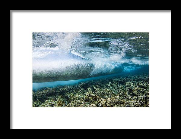 Abstract Framed Print featuring the photograph Curl of Wave from Underwater by Dave Fleetham - Printscapes