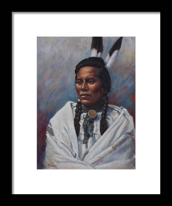 Native American Framed Print featuring the painting Curly by Harvie Brown
