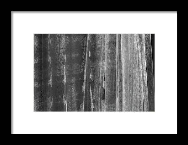 Black And White Framed Print featuring the photograph Curtains BW by Lyle Crump