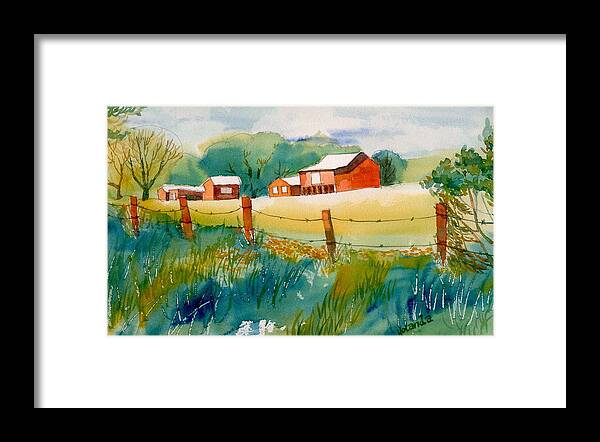 Farm Framed Print featuring the painting Curtis Farm in Summer by Yolanda Koh