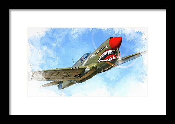 Curtis Framed Print featuring the painting Curtis P-40 - 03 by AM FineArtPrints