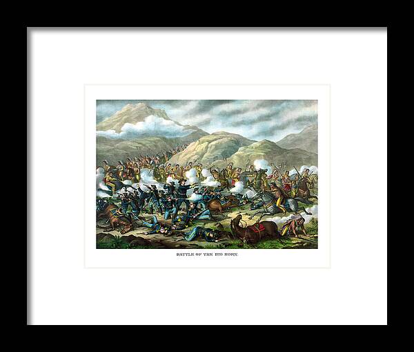 General Custer Framed Print featuring the painting Custer's Last Stand by War Is Hell Store