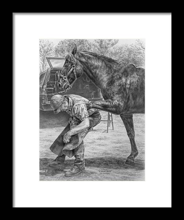 Farrier Framed Print featuring the drawing Custom Made by Kelli Swan