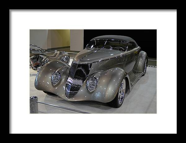 Ford Framed Print featuring the photograph Custom Roadster and Bike by Bill Dutting