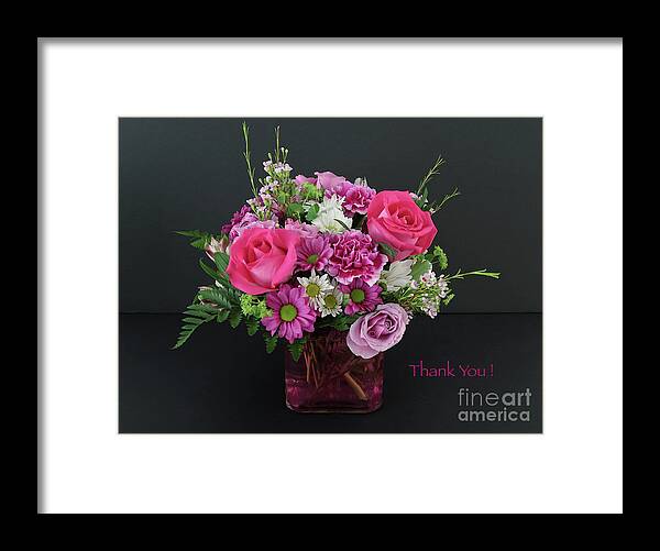 Bouquet Framed Print featuring the photograph Cut Flowers - Thank You by Ann Horn