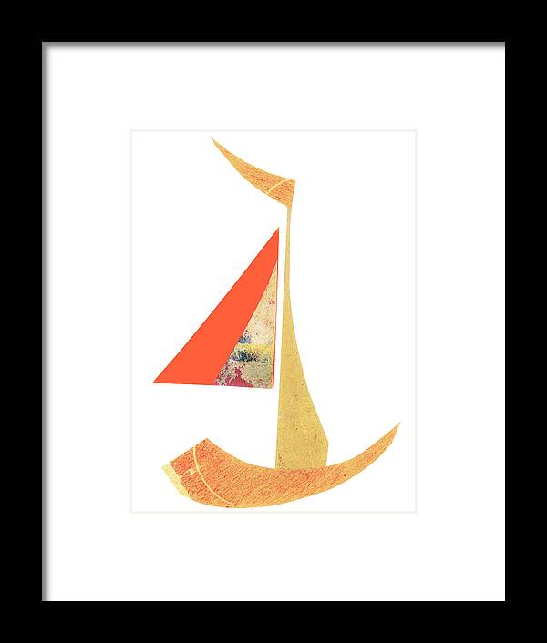 Cute Sailboat Collage Framed Print featuring the mixed media Cute Sailboat Collage 518 by Carol Leigh