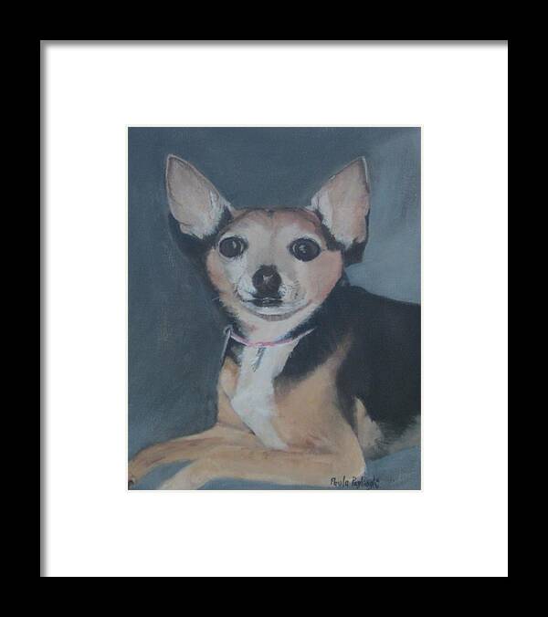 Dog Framed Print featuring the painting Cutie Pie by Paula Pagliughi