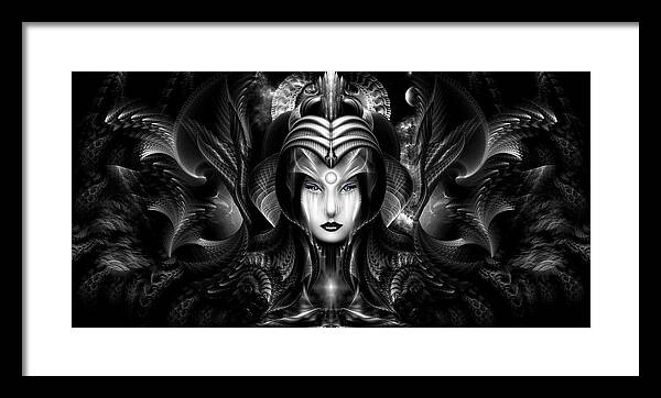 Portrait Of Cyiria Framed Print featuring the digital art Cyiria Queen Of The Dark Realm by Rolando Burbon
