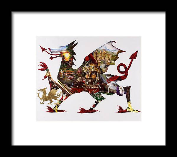 Wales. Framed Print featuring the painting Cymra Dragon by John Palliser