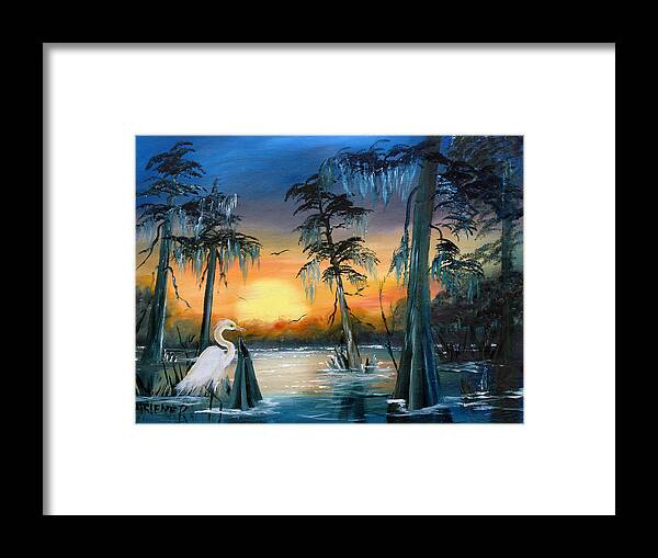 Swamp Framed Print featuring the painting Cypress Swamp by Darlene Green