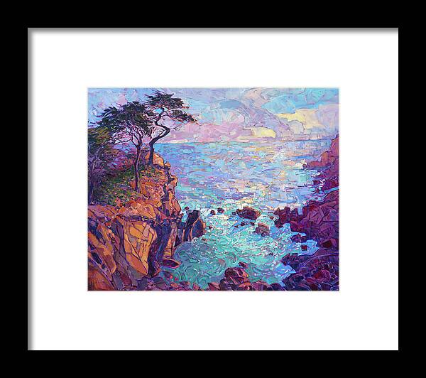 Monterey Framed Print featuring the painting Cypress Vista by Erin Hanson