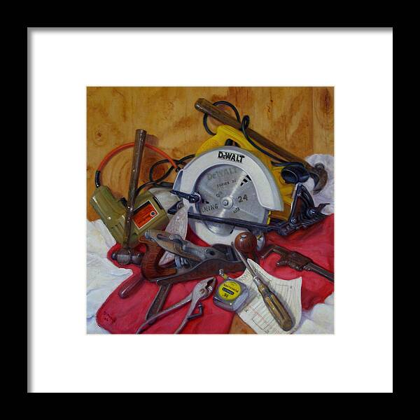 Realism Framed Print featuring the painting D. I. Y. 2  by Donelli DiMaria