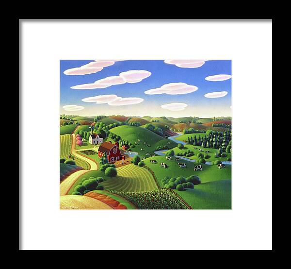 Dairy Farm Framed Print featuring the painting Dairy Farm by Robin Moline