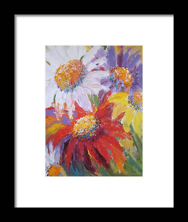 Floral Framed Print featuring the painting Daised to Distraction by Sandra Strohschein