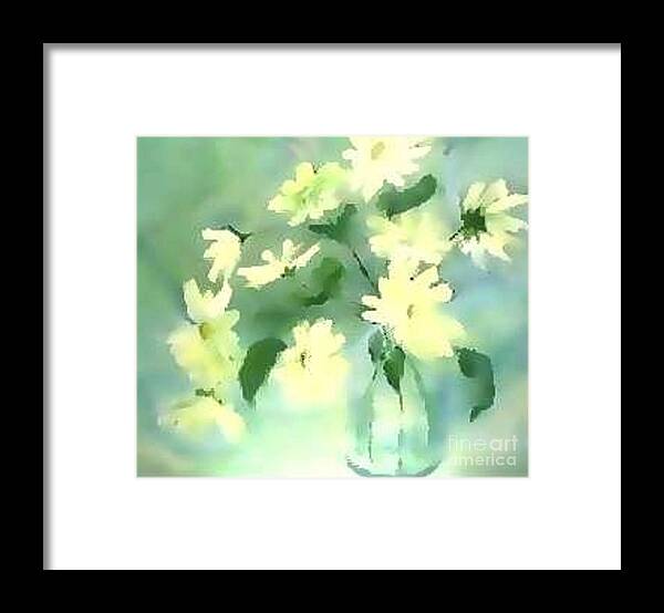 Spring Framed Print featuring the painting Daisies by Duygu Kivanc