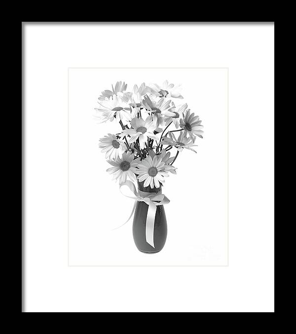 Daisies In A Vase Framed Print featuring the photograph Daisies in a Vase by Olga Hamilton