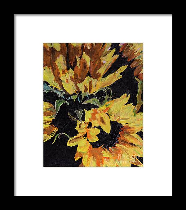 Acrylic Framed Print featuring the painting Daisies by Jackie MacNair