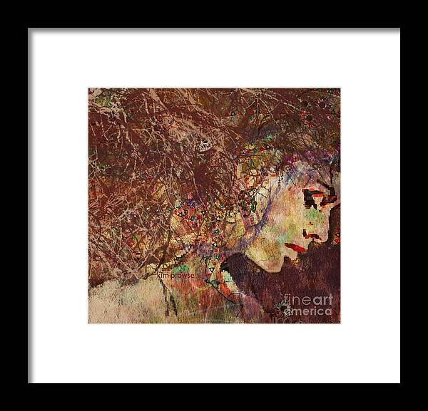 Sad Woman Framed Print featuring the mixed media Daisy Chain Eve by Kim Prowse