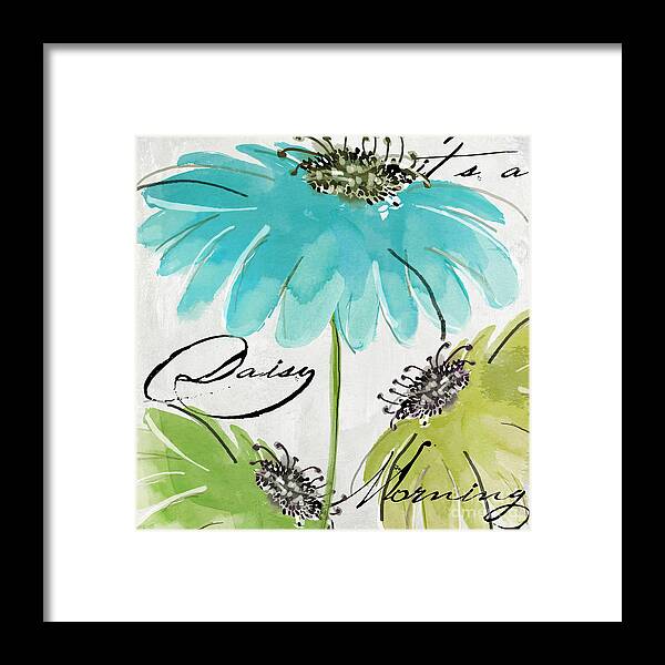 Watercolor Daisies Framed Print featuring the painting Daisy Morning by Mindy Sommers