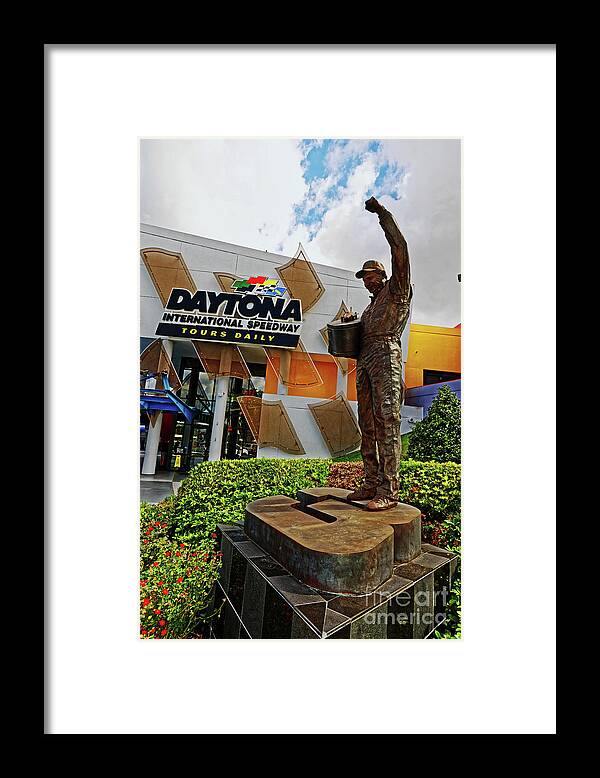 Dale Earnhardt Framed Print featuring the photograph Dale Earnhardt Statue by Paul Mashburn