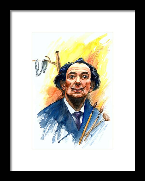 Salvador Dali Framed Print featuring the painting Dali by Ken Meyer jr