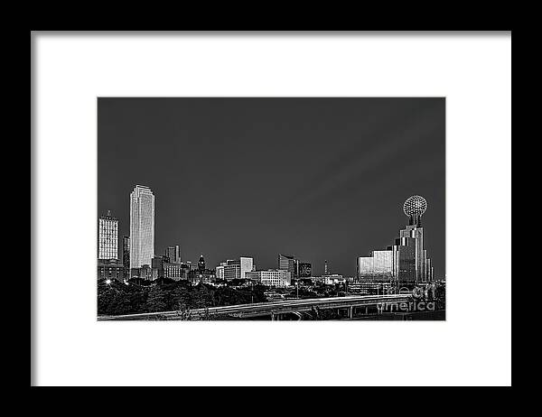 Dallas Framed Print featuring the photograph Dallas Black and White by Bee Creek Photography - Tod and Cynthia