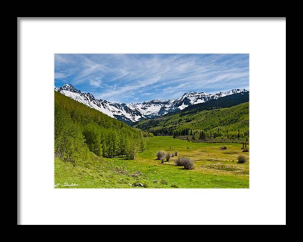Aspen Framed Print featuring the photograph Dallas Creek Valley and the Sneffels Range by Jeff Goulden