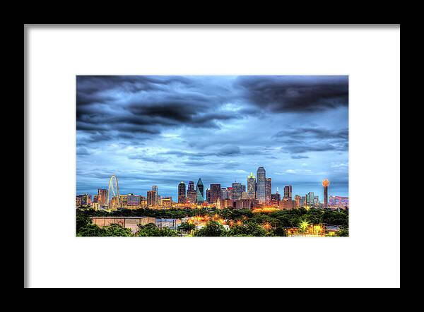 Dallas Skyline Framed Print featuring the photograph Dallas Skyline by Shawn Everhart
