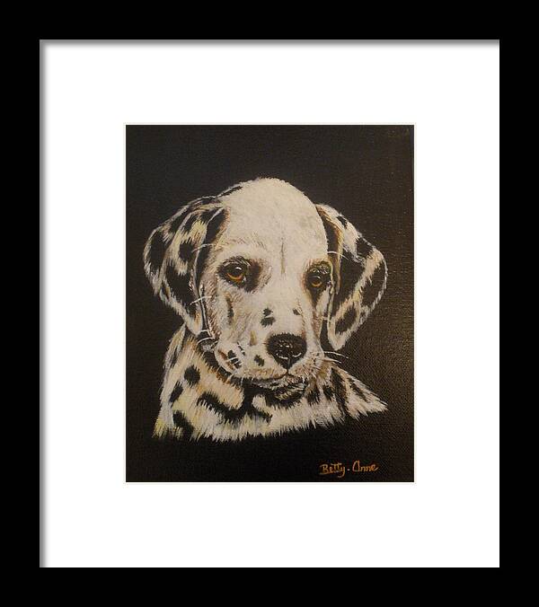 Dog Framed Print featuring the painting Dalmation by Betty-Anne McDonald
