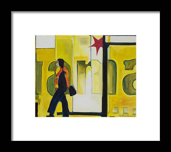 Abstract Framed Print featuring the painting Dam Shopper by Patricia Arroyo