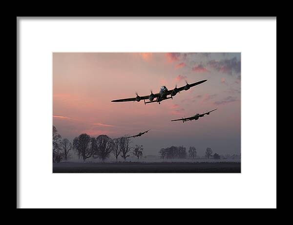 617 Squadron Framed Print featuring the photograph Dambusters departing by Gary Eason