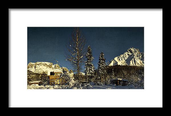 Cabin Framed Print featuring the photograph Dan Creek Cabin Feb. 2014 by Fred Denner