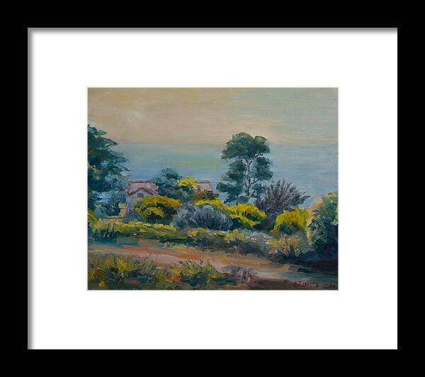 Dana Point Framed Print featuring the painting Dana Point Overlook by Edward White