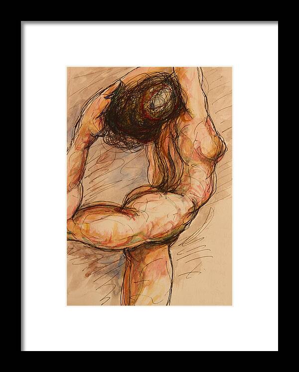 Female Nude Framed Print featuring the painting Dance after Rodin by Dan Earle