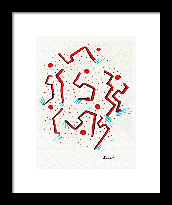 Lines Framed Print featuring the drawing Dance Floor by Sarah Loft