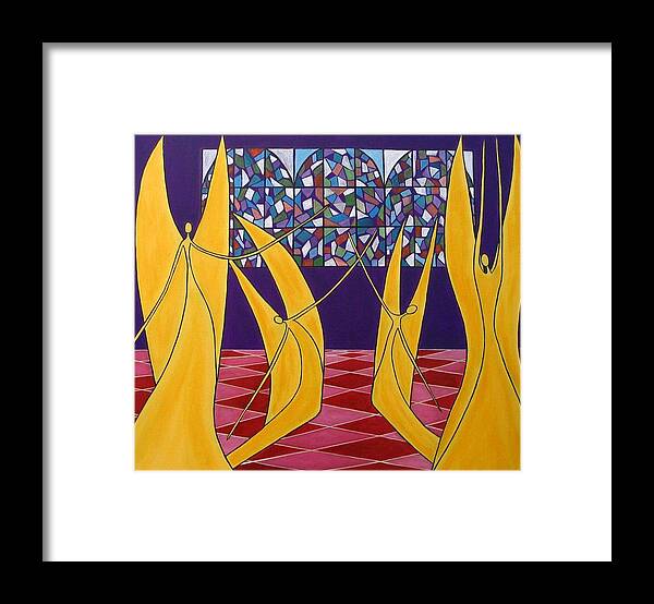 Dance Of Angels Framed Print featuring the painting Dance of Angels by Sandra Marie Adams