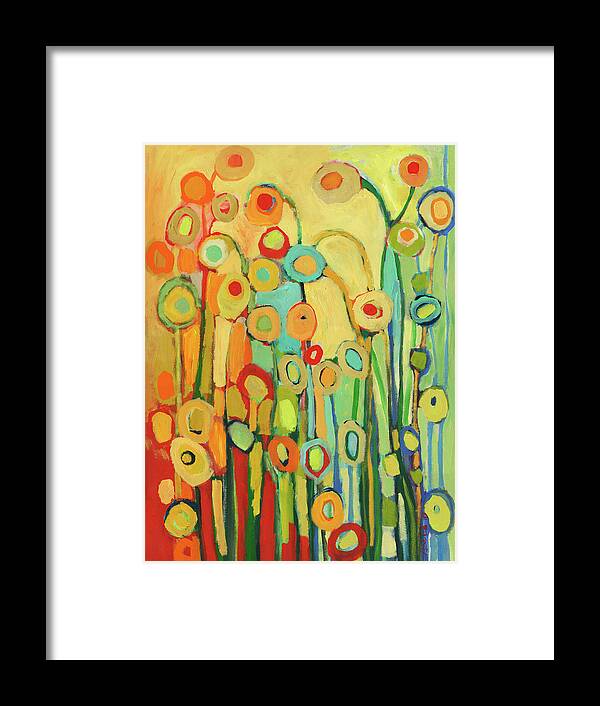 Floral Framed Print featuring the painting Dance of the Flower Pods by Jennifer Lommers