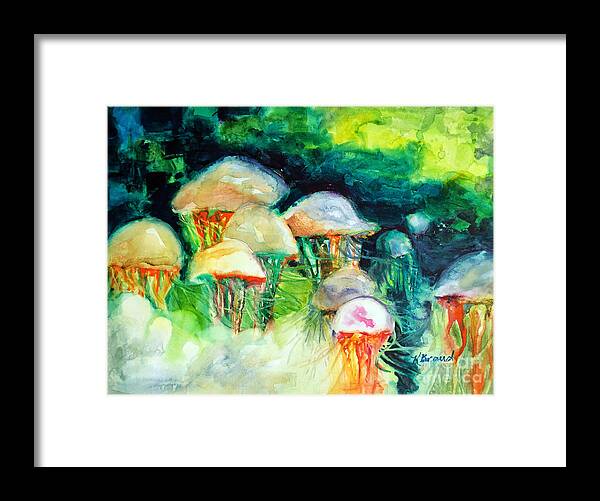 Paintings Framed Print featuring the painting Dance of the Jellyfish by Kathy Braud