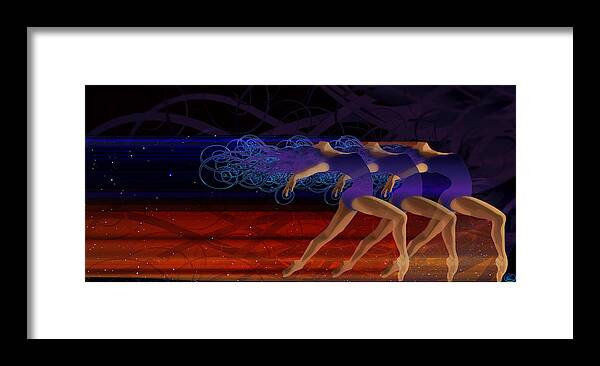 Digital Art Framed Print featuring the digital art Dance of the Moirai by Kenneth Armand Johnson