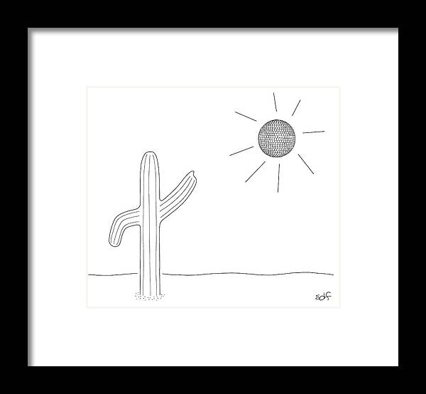 Cactus Framed Print featuring the drawing Dancing Cacti by Seth Fleishman