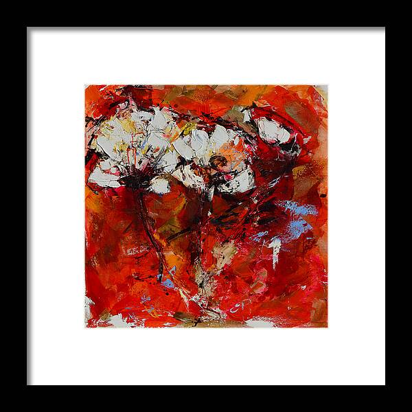 Flowers Framed Print featuring the painting Dancing Flowers by Elise Palmigiani