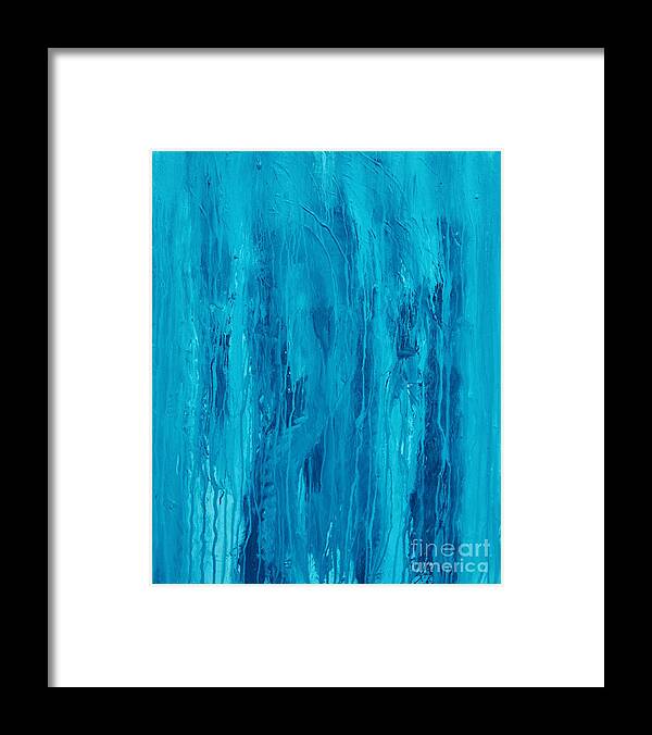 A-fine-art-painting-abstract Framed Print featuring the painting Dancing In The Rain by Catalina Walker