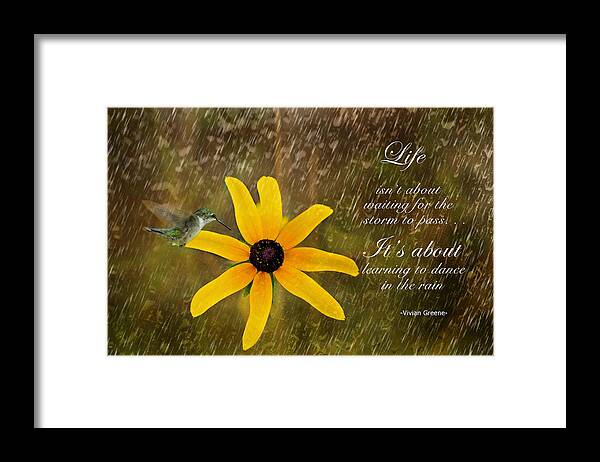 Inspirational Photography Framed Print featuring the photograph Dancing In the Rain Print by Gwen Gibson