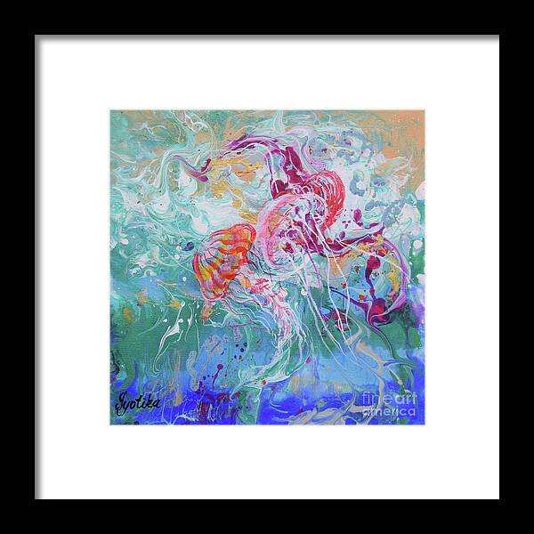 Jellyfish Framed Print featuring the painting Dancing Jellyfish by Jyotika Shroff