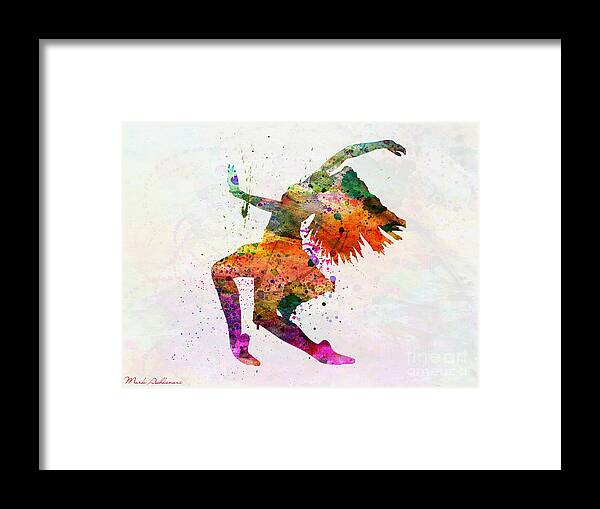 Dancing Framed Print featuring the painting Dancing To The Night by Mark Ashkenazi
